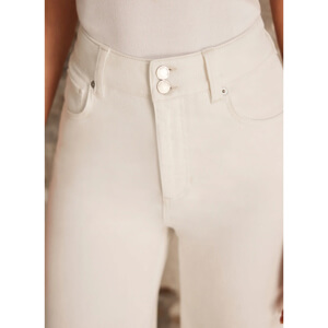 Mint Velvet White Cropped Wide Jeans